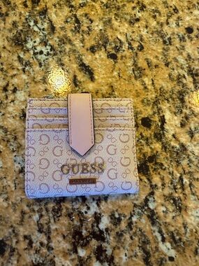 Guess Light Pink Signature Card Case with Strap